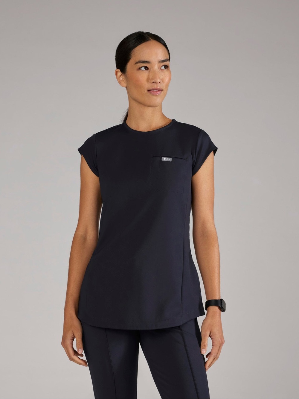 Figs Alma Slim Crew-neck Tunic Scrub Top XXS